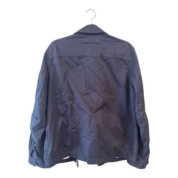 GANT Jacket Mens Medium Evening Blue Cotton Windcheater Coat Full Zip Logo M - Picture 9 of 10